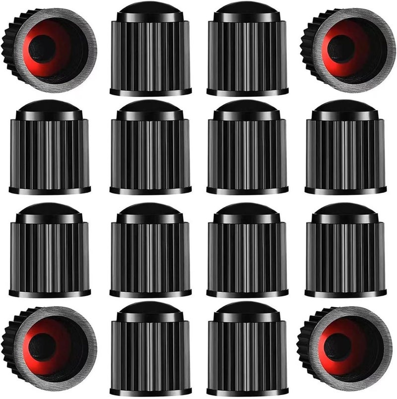 DENEST Tire Valve Stem Caps The Upgraded Version has a Sealing Ring for Car, Motorbike, Trucks, Bike, Bicycle （Black） (24) - Image 1